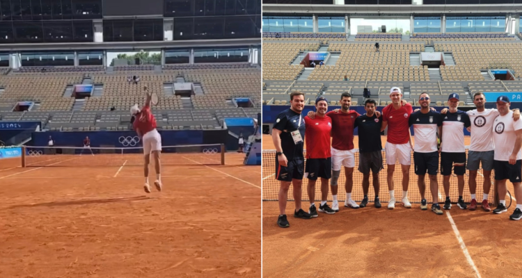 Nicolás Jarry entrenó junto a Novak Djokovic a días de debutar en los Juegos Olímpicos.