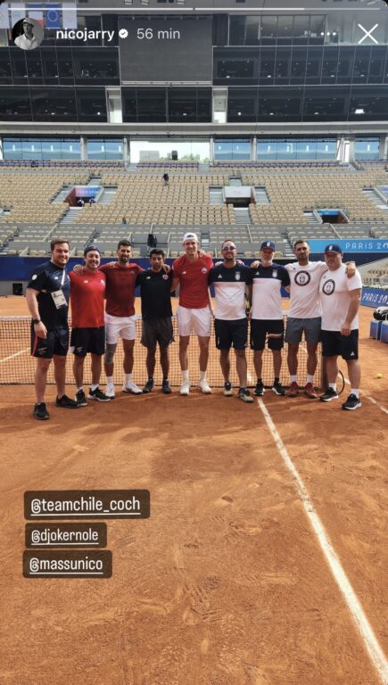 Nicolás Jarry y su entrenamiento con Novak Djokovic.