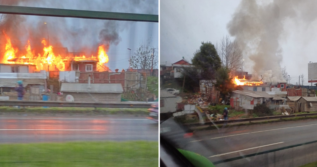 Voraz incendio estructural destruye casa en Concepción