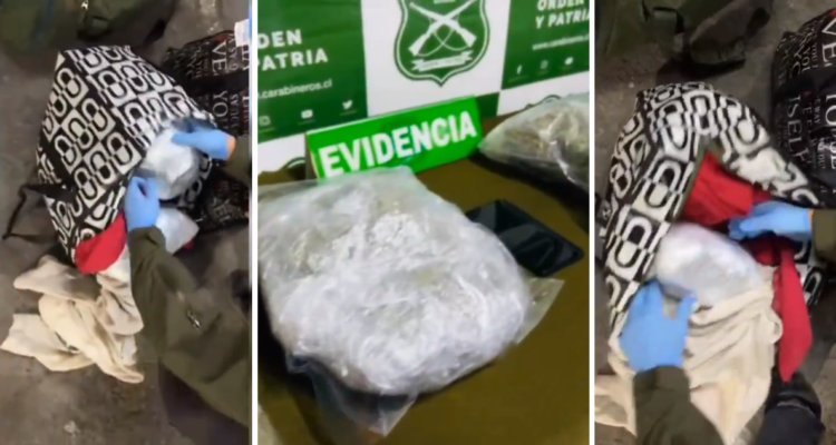 Mujer que trasladaba 5 kilos de droga dentro de bolso es detenida en Valdivia: viajaba desde santiago
