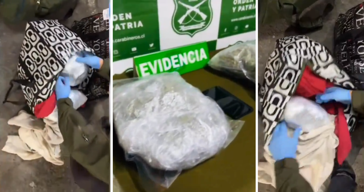 Mujer que trasladaba 5 kilos de droga dentro de bolso es detenida en Valdivia: viajaba desde santiago