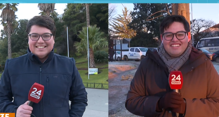 Hans Christiansen y Matías Gallegos, periodistas de TVN con gran parecido entre si