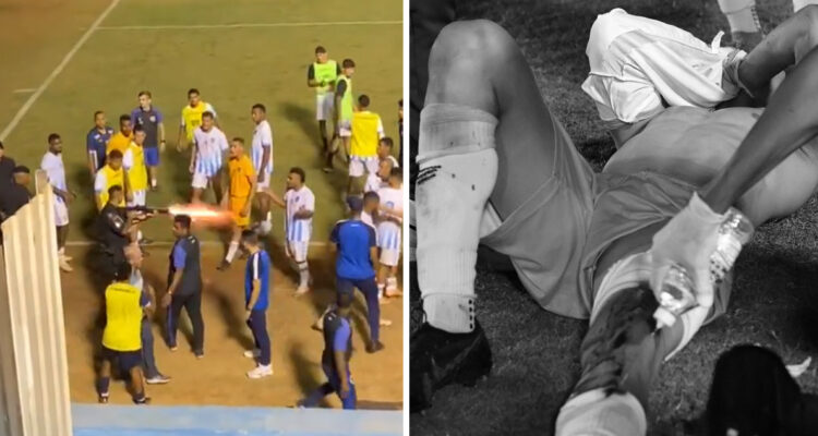 Jugador fue baleado por un policía en el fútbol de Brasil.