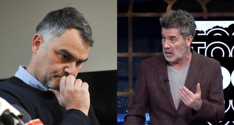 Javier Macaya (izquierda) y Pollo Valdivia (derecha) en referencia a condena contra su padre, Eduardo Macaya, por abuso sexual infantil