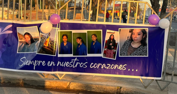 Pancarta con rostro de Daniela Olate por prisión preventiva contra acusado por su muerte