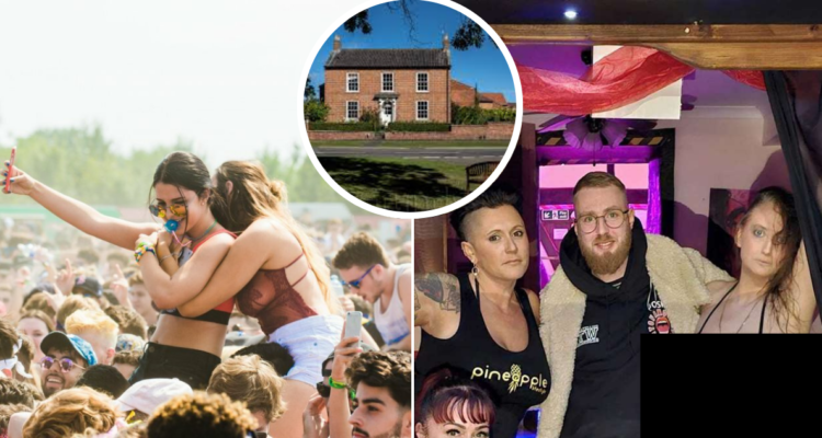 Pueblo inglés por festival de swingers