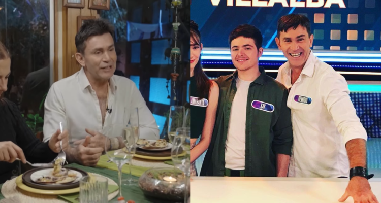 Remigio Remedy en La Divina Comida (izquierda) y junto a su hijo Kay en “¿Qué dice Chile?” (derecha)