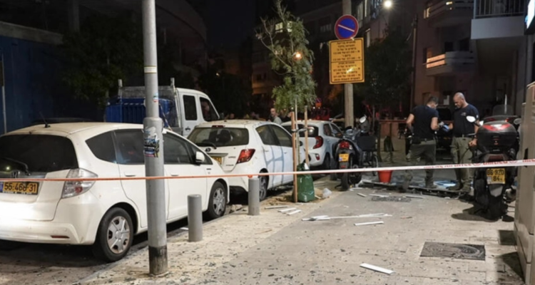 El área acordonada tras la explosión registrada en Tel Aviv