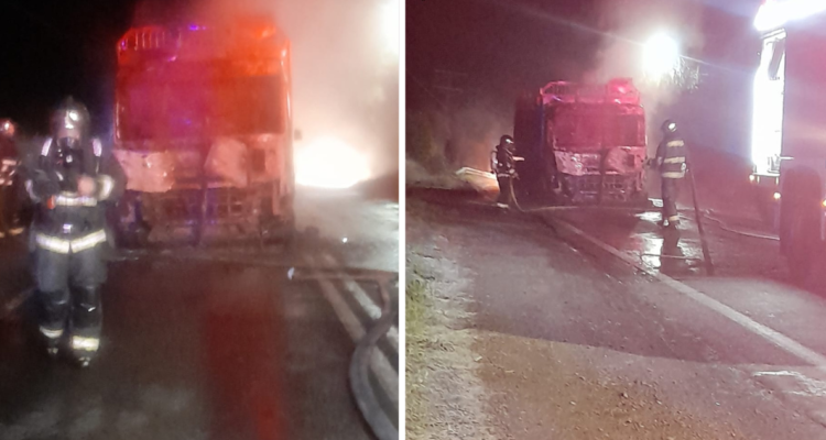 Investigan incendio que destruyó camión en Padre las Casas