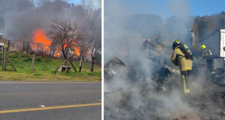 Incendio destruye casa de adultos mayores en la comuna de Los Lagos