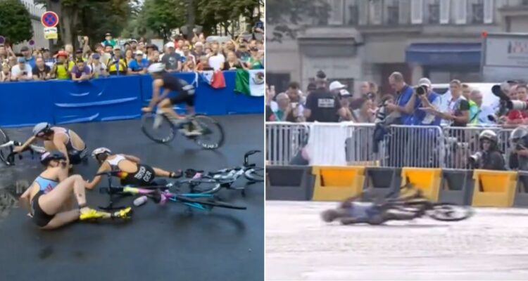 Múltiples caídas en el triatlón femenino por las calles húmedas de París en JJOO