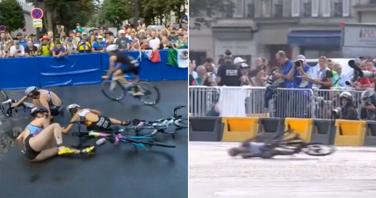 Múltiples caídas en el triatlón femenino por las calles húmedas de París en JJOO