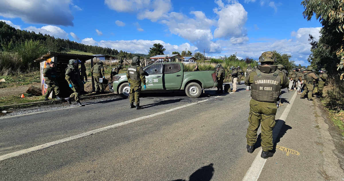 Recreación por triple homicidio de carabineros en Cañete