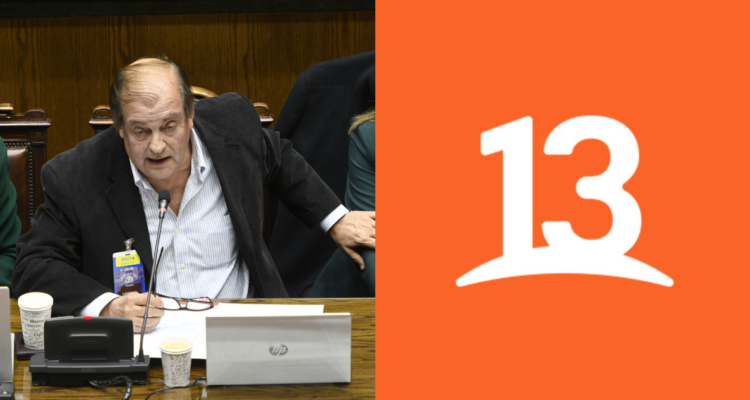 Francisco Vidal (izquierda) y Logo de Canal 13 (derecha) en referencia a declaraciones de TV pública