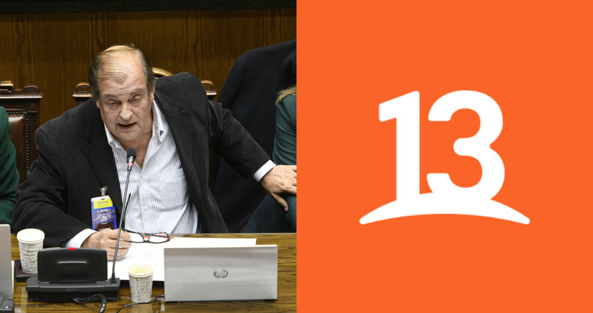 Francisco Vidal (izquierda) y Logo de Canal 13 (derecha) en referencia a declaraciones de TV pública