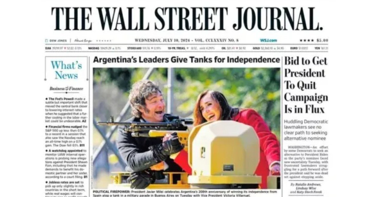 Milei y Villarruel en Wall Street Journal