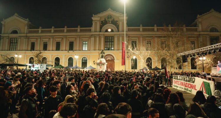 Manifestación pro Palestina en la Universidad de Chile