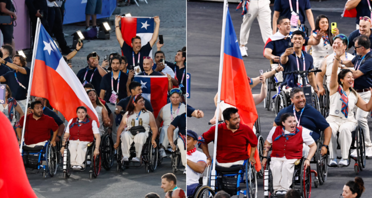 Abanderados del Team Parachile gozan en inauguración de los Juegos Paralímpicos.