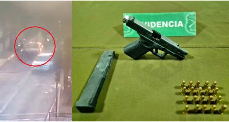 Al ver a Carabineros sujetos subieron vidrios polarizados del auto: 4 detenidos con arma en La Pintana