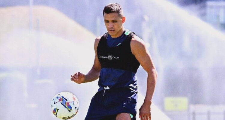 Alexis Sánchez se lesionó en práctica del Udinese.