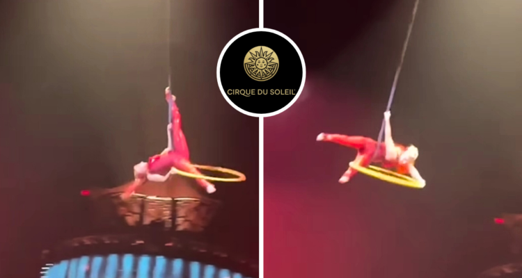 Una artista del Cirque du Soleil cayó desde las alturas mientras realizaba su actuación en plena presentación en Oregon.