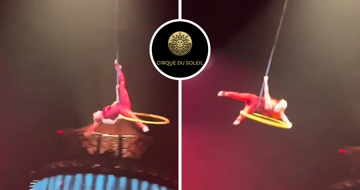 Una artista del Cirque du Soleil cayó desde las alturas mientras realizaba su actuación en plena presentación en Oregon.