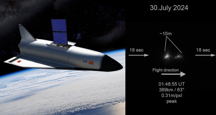 Representación del avión chino secreto que orbita la Tierra