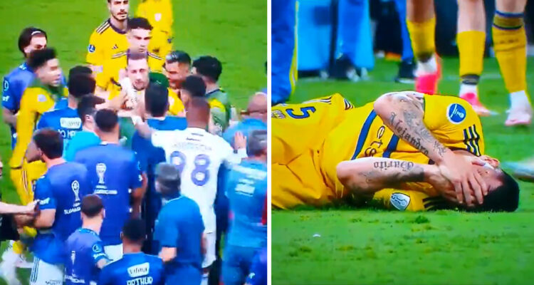 Gary Medel acabó en el suelo tras gresca con Cruzeiro en Copa Libertadores.