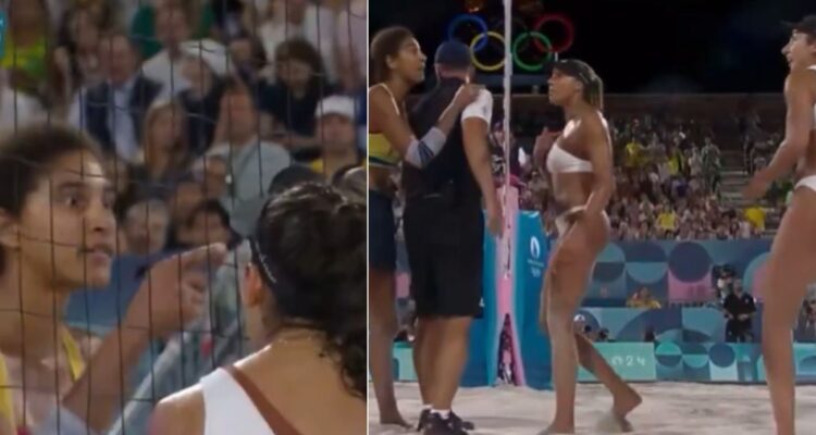 La caliente definición del voleibol playa dejó imágenes de canadienses y brasileñas encarándose en la red