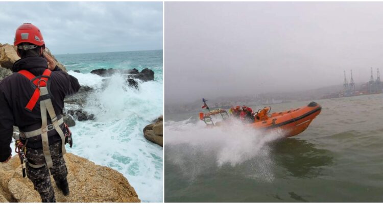 buscan a niña arrastrada por la corriente en playa de Viña del Mar