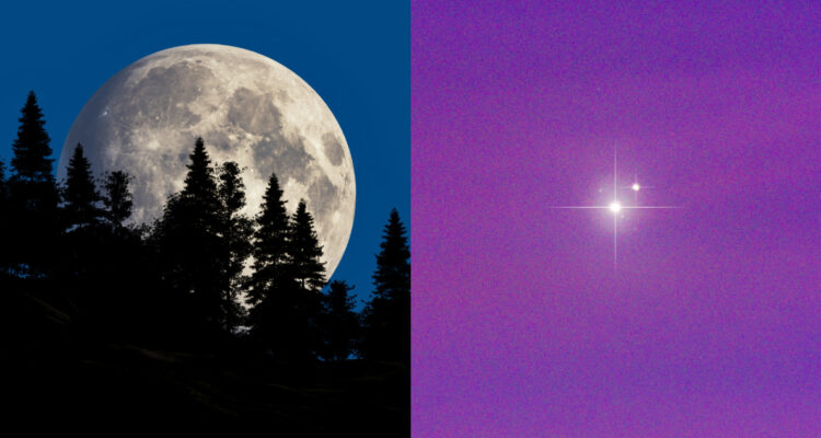 Imagen de Luna y estrellas por el calendario astronómico de agosto de 2024