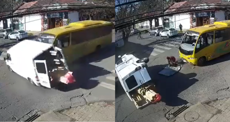 Brutal colisión en Chillán: pasajero salió eyectado desde bus que impactó con furgón