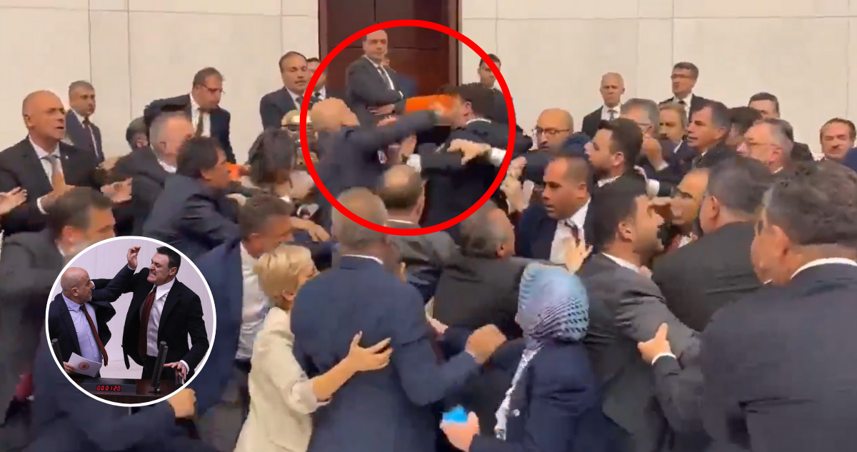 A puñetazos y patadas: brutal pelea en el Parlamento de Turquía termina con varios diputados heridos