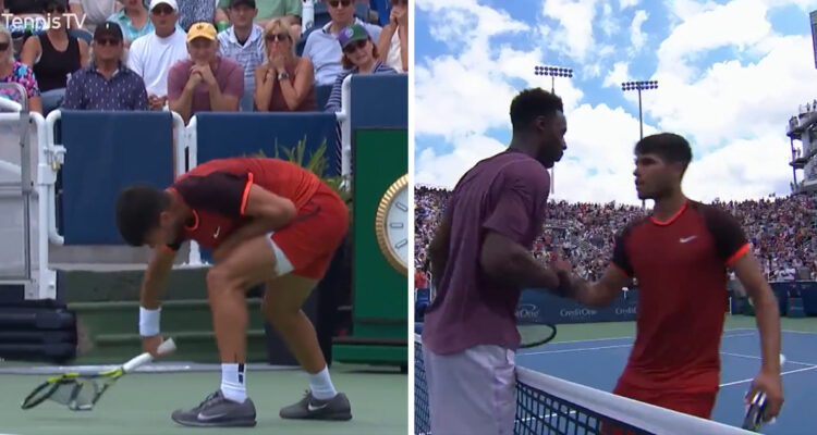 Carlos Alcaraz fue eliminado en el Masters de Cincinnati y reaccionó furioso.