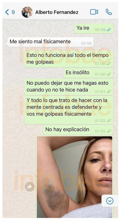 Chat entre Fabiola Yañez y Alberto Fernández