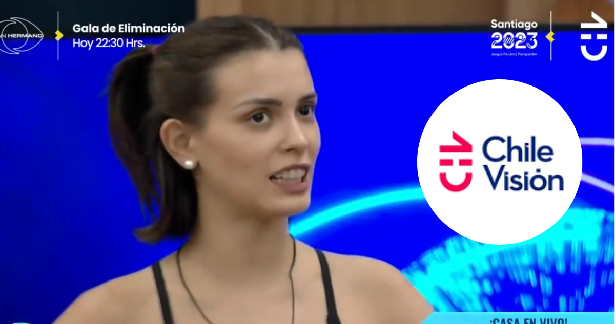Cony Capelli en primera temporada de Gran Hermano Chile y logo del canal CHV