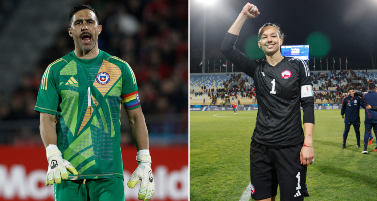 Claudio Bravo y su recado para Tiane Endler en La Roja.