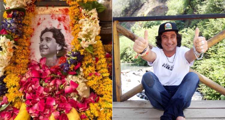 Captura de video de Claudio Iturra y del periodista en referencia a traslado de sus cenizas al Ganges