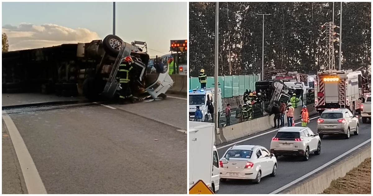 Congestión por volcamiento de camión en Colcura