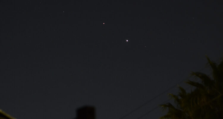 Conjunción Marte Júpiter