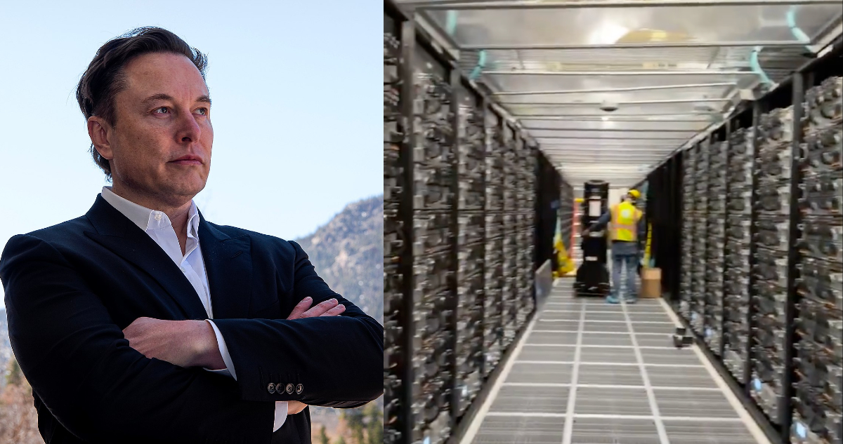 Interior de Cortex, la supercomputadora de Tesla