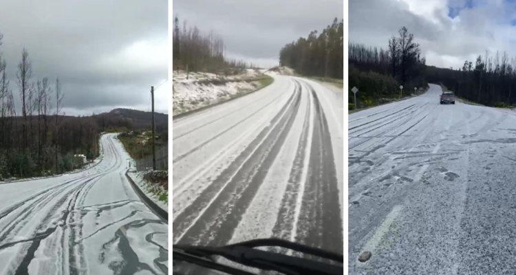¿Nieve en costa de Arauco? La inusual postal que pintó de blanco rutas en Punta Lavapié