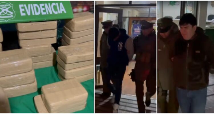Detenidos por tráfico de drogas en Llay Llay: transportaban más de 300 millones en ladrillos de cocaína
