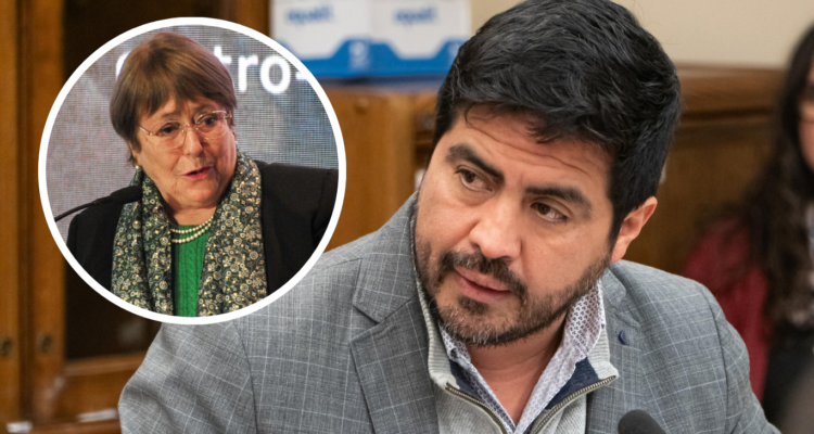 En la imagen, el diputado Daniel Melo y la expresidenta Michelle Bachelet.