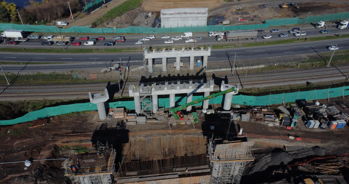 Puente Industrial: realizarán corte nocturno en Ruta 160 para instalar enlace con viaducto Los Batros