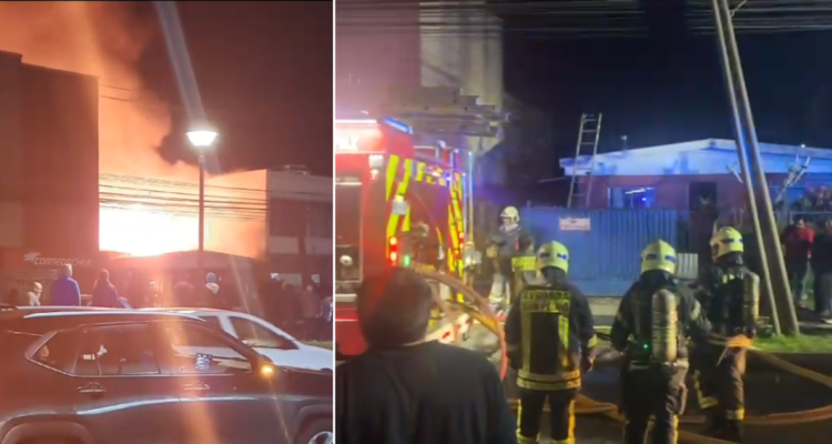 Voraz incendio se registra en céntrica avenida de San Pedro de la Paz