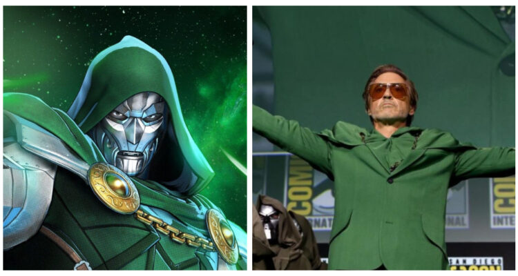 Doctor Doom en los cómics y Robert Downey Jr en Comic Con San Diego 2024