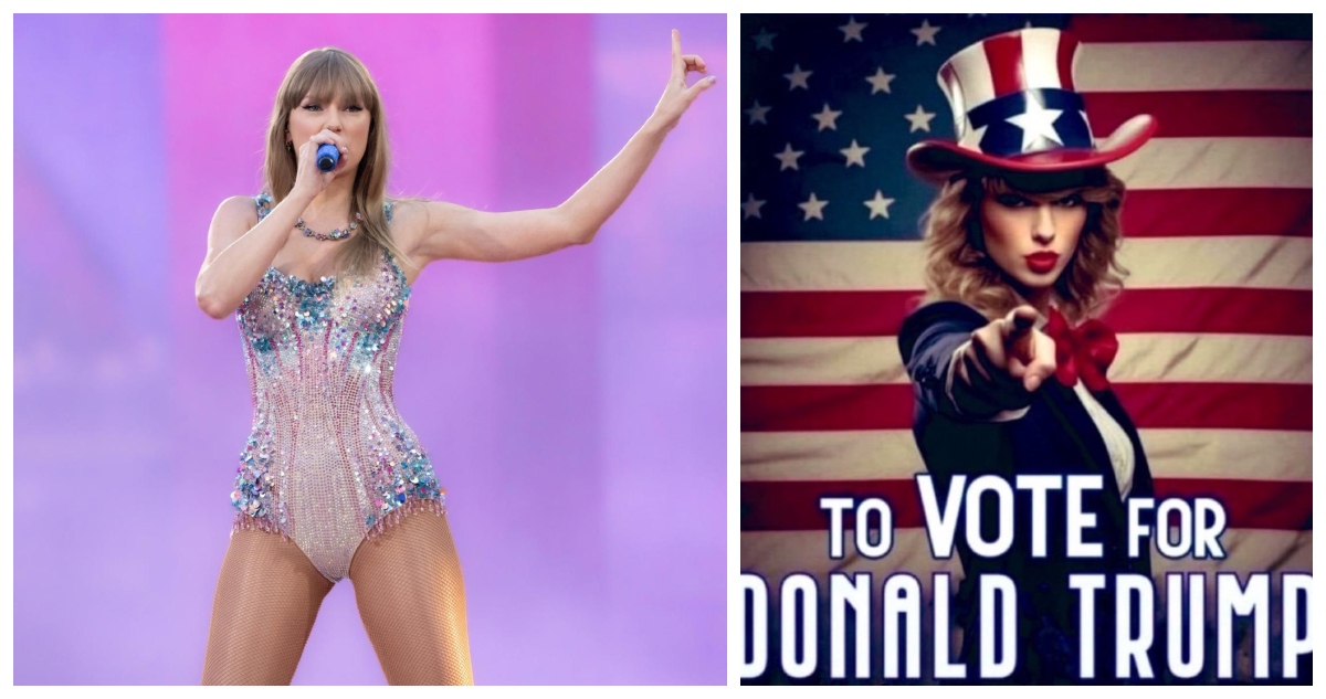 Donald Trump publica imágenes de IA con Taylor Swift y “swifties” apoyando su candidatura