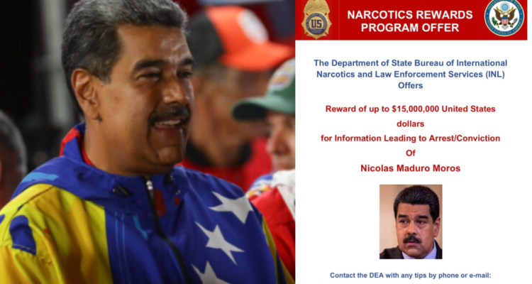 La millonaria recompensa aún vigente por ayudar a arrestar a Maduro, acusado de narcoterrorismo