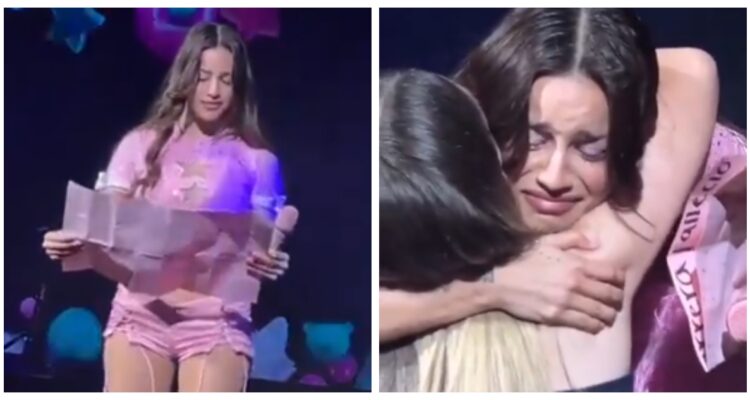 Emilia Mernes no pudo contener las lágrimas al leer pancarta de fan a su “guerrero” fallecido